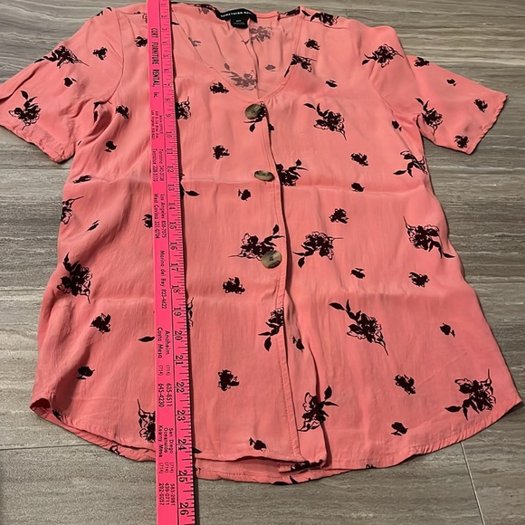 Pink Floral Something Navy Easy Woven Top - Picture 8 of 10